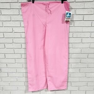Adar‎ Universal Women Pink Scrub Pants Drawstring Straight Leg Sherbet L NEW